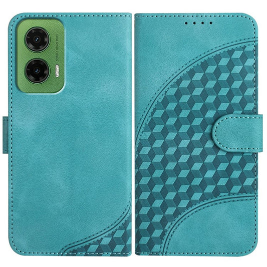 YX0060 For Motorola Moto G35 5G Case Elephant Head Pattern Leather Phone Cover - Baby Blue