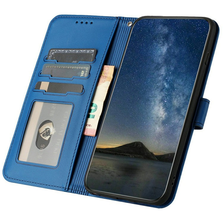 YX0050 For Motorola Moto G35 5G Case Mandala Flower Leather Wallet Phone Cover - Sapphire
