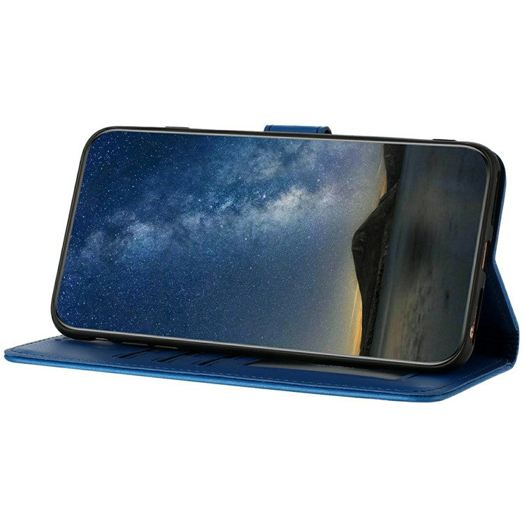 YX0050 For Motorola Moto G35 5G Case Mandala Flower Leather Wallet Phone Cover - Sapphire