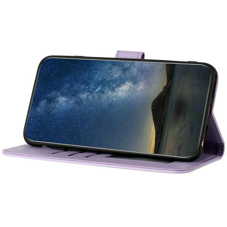 YX0050 For Motorola Moto G35 5G Case Mandala Flower Leather Wallet Phone Cover - Purple