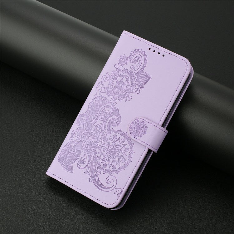 YX0050 For Motorola Moto G35 5G Case Mandala Flower Leather Wallet Phone Cover - Purple