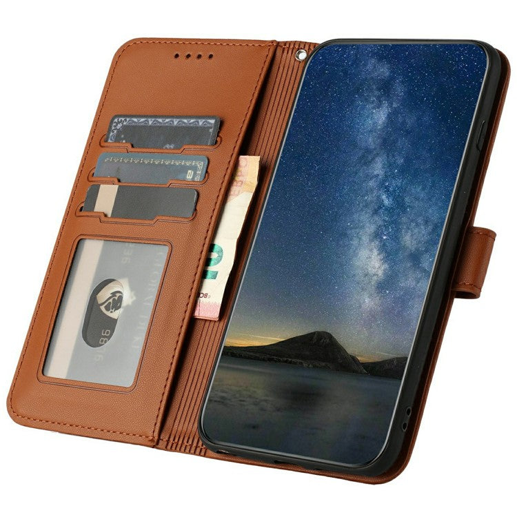 YX0050 For Motorola Moto G35 5G Case Mandala Flower Leather Wallet Phone Cover - Coffee