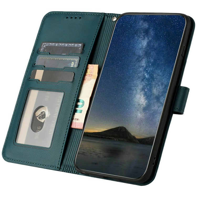 YX0050 For Motorola Moto G35 5G Case Mandala Flower Leather Wallet Phone Cover - Blackish Green