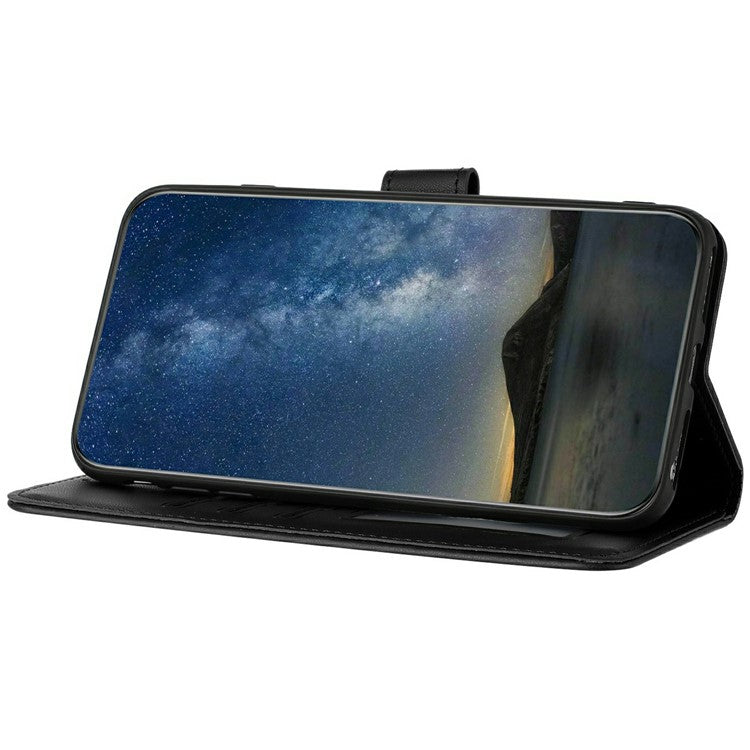 YX0050 For Motorola Moto G35 5G Case Mandala Flower Leather Wallet Phone Cover - Black