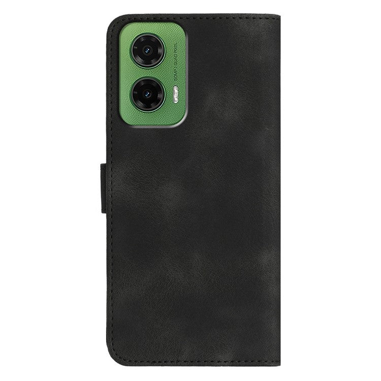 YX0030 For Motorola Moto G35 5G Case Leather Phone Cover Wallet Stand Design - Black