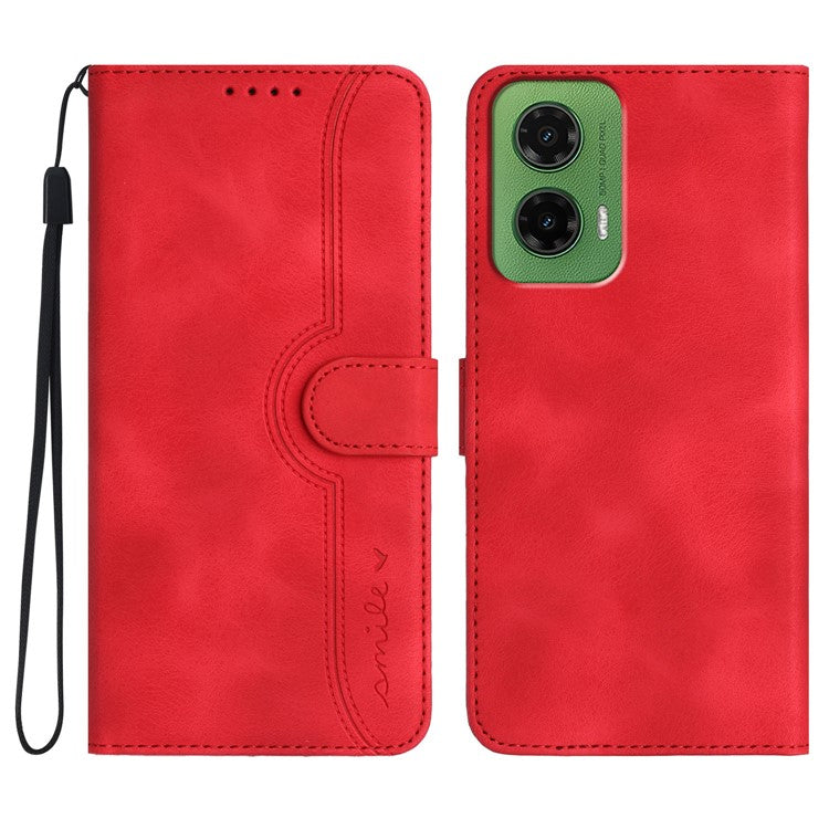 YX0030 For Motorola Moto G35 5G Case Leather Phone Cover Wallet Stand Design - Red
