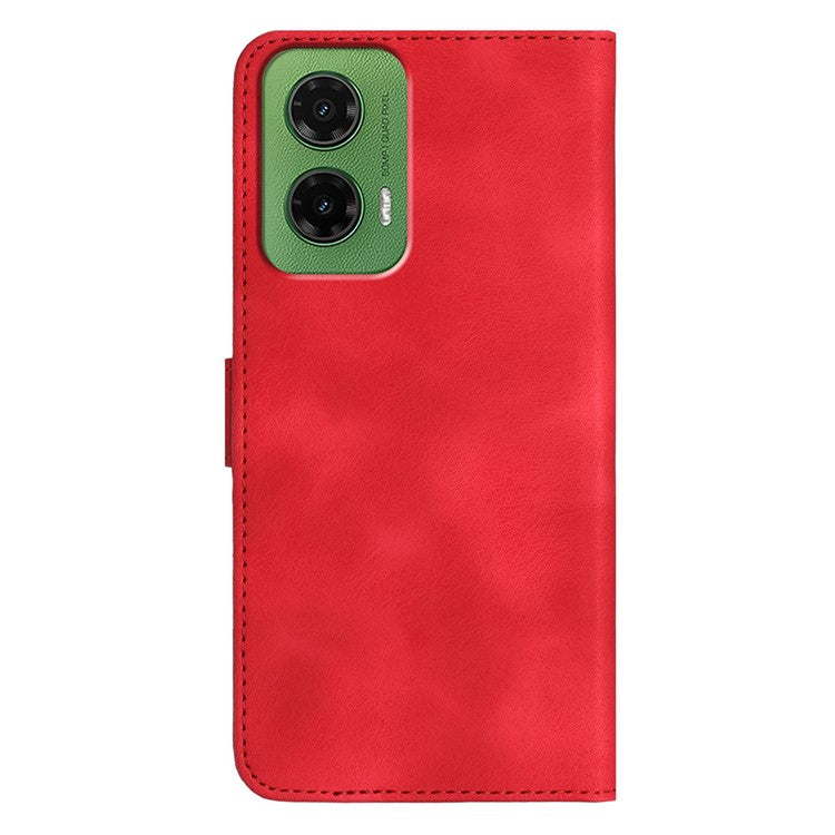 YX0030 For Motorola Moto G35 5G Case Leather Phone Cover Wallet Stand Design - Red