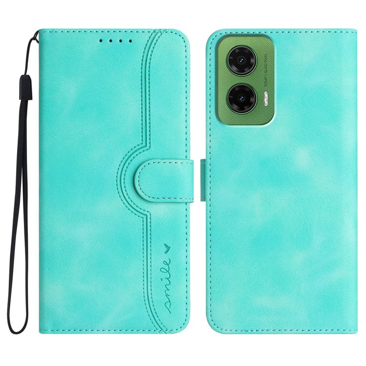 YX0030 For Motorola Moto G35 5G Case Leather Phone Cover Wallet Stand Design - Baby Blue