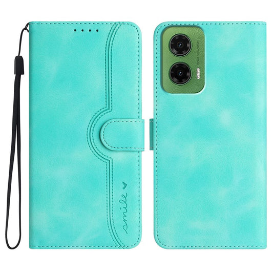 YX0030 For Motorola Moto G35 5G Case Leather Phone Cover Wallet Stand Design - Baby Blue