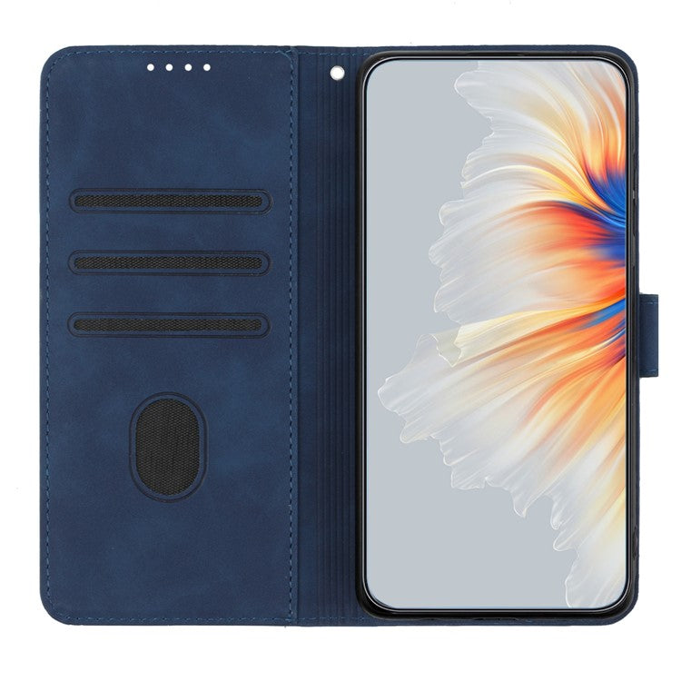 YX0030 For Motorola Moto G35 5G Case Leather Phone Cover Wallet Stand Design - Sapphire
