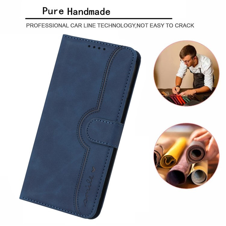 YX0030 For Motorola Moto G35 5G Case Leather Phone Cover Wallet Stand Design - Sapphire