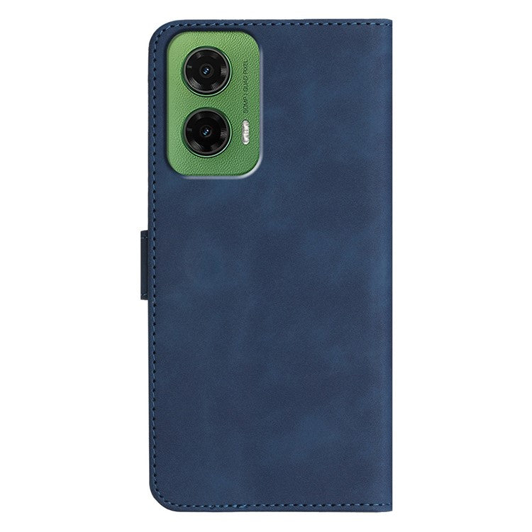 YX0030 For Motorola Moto G35 5G Case Leather Phone Cover Wallet Stand Design - Sapphire