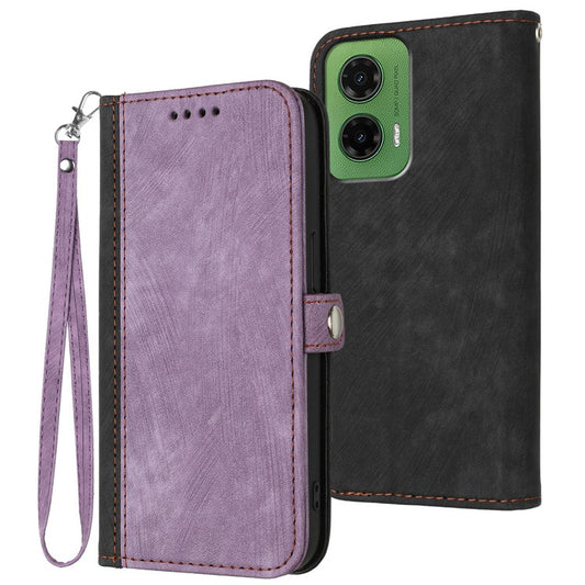 YX0020 For Motorola Moto G35 5G Case Wallet Stand Skin Touch Leather Phone Cover - Purple
