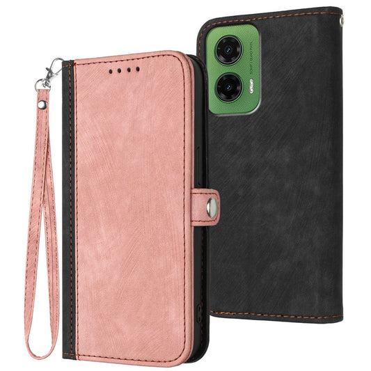 YX0020 For Motorola Moto G35 5G Case Wallet Stand Skin Touch Leather Phone Cover - Pink