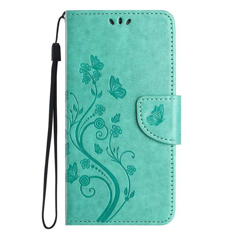 For Motorola Moto G35 5G Case Imprinted Mini Butterfly Leather Wallet Phone Cover - Green
