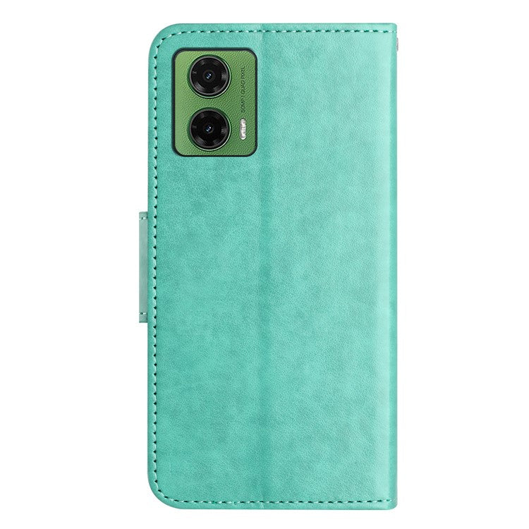 For Motorola Moto G35 5G Case Imprinted Mini Butterfly Leather Wallet Phone Cover - Green