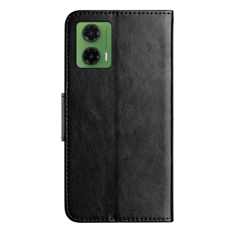 For Motorola Moto G35 5G Case Imprinted Mini Butterfly Leather Wallet Phone Cover - Black