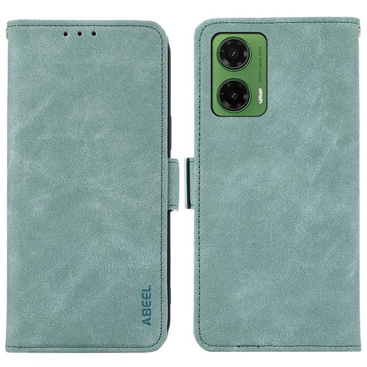 ABEEL For Motorola Moto G35 5G Case PU Leather Folio Stand View RFID Blocking Phone Cover - Baby Blue