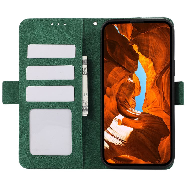 ABEEL For Motorola Moto G35 5G Case PU Leather Folio Stand View RFID Blocking Phone Cover - Green