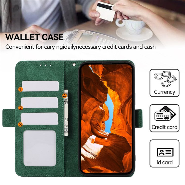 ABEEL For Motorola Moto G35 5G Case PU Leather Folio Stand View RFID Blocking Phone Cover - Green