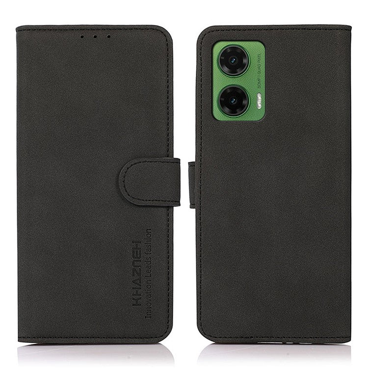 KHAZNEH For Motorola Moto G35 5G Stand Case PU Leather Wallet Phone Cover - Black