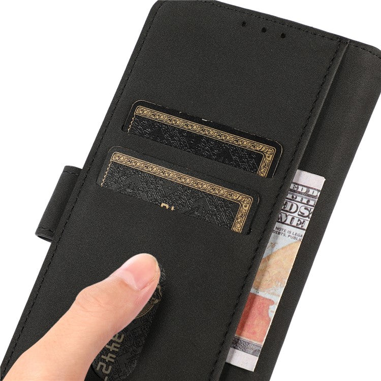 KHAZNEH For Motorola Moto G35 5G Stand Case PU Leather Wallet Phone Cover - Black