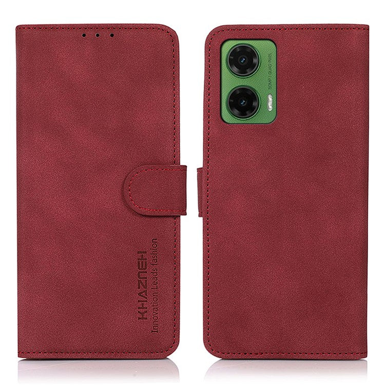KHAZNEH For Motorola Moto G35 5G Stand Case PU Leather Wallet Phone Cover - Red