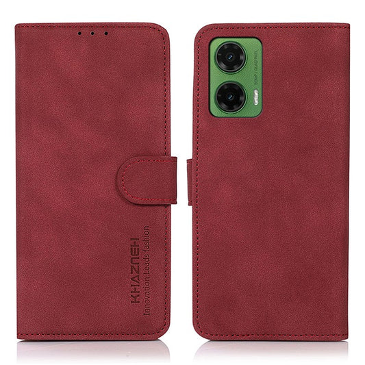 KHAZNEH For Motorola Moto G35 5G Stand Case PU Leather Wallet Phone Cover - Red