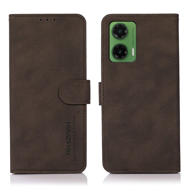 KHAZNEH For Motorola Moto G35 5G Stand Case PU Leather Wallet Phone Cover - Brown