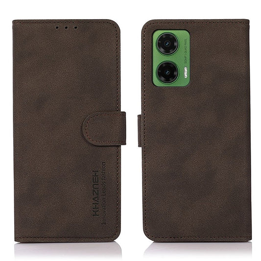 KHAZNEH For Motorola Moto G35 5G Stand Case PU Leather Wallet Phone Cover - Brown