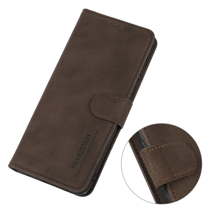 KHAZNEH For Motorola Moto G35 5G Stand Case PU Leather Wallet Phone Cover - Brown