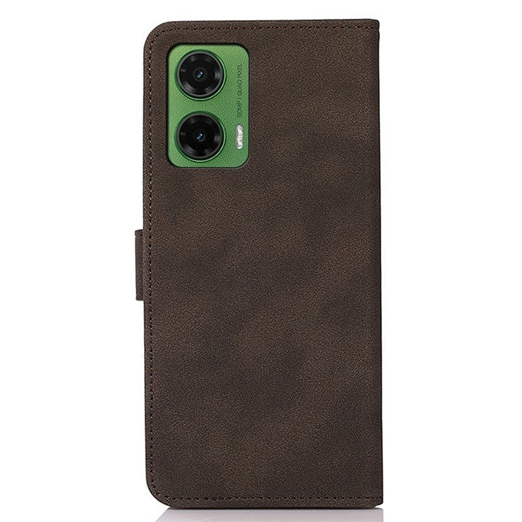 KHAZNEH For Motorola Moto G35 5G Stand Case PU Leather Wallet Phone Cover - Brown