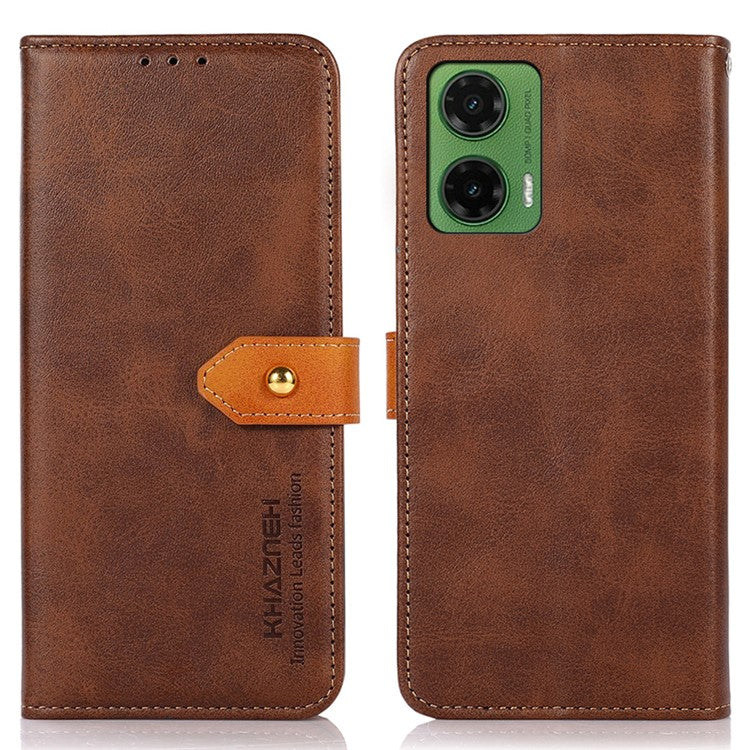 KHAZNEH For Motorola Moto G35 5G Wallet Phone Case Stand Leather Flip Cover - Brown