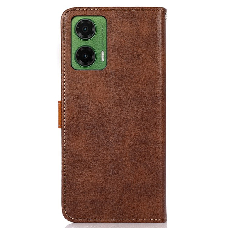 KHAZNEH For Motorola Moto G35 5G Wallet Phone Case Stand Leather Flip Cover - Brown