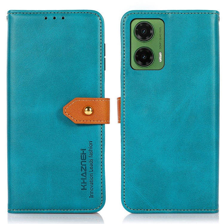 KHAZNEH For Motorola Moto G35 5G Wallet Phone Case Stand Leather Flip Cover - Blue