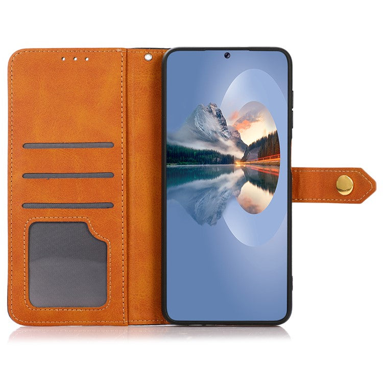 KHAZNEH For Motorola Moto G35 5G Wallet Phone Case Stand Leather Flip Cover - Rose Gold
