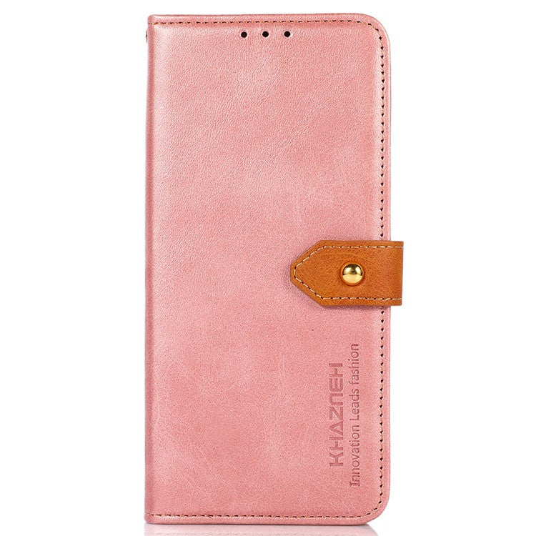 KHAZNEH For Motorola Moto G35 5G Wallet Phone Case Stand Leather Flip Cover - Rose Gold