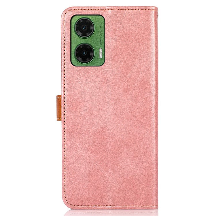 KHAZNEH For Motorola Moto G35 5G Wallet Phone Case Stand Leather Flip Cover - Rose Gold