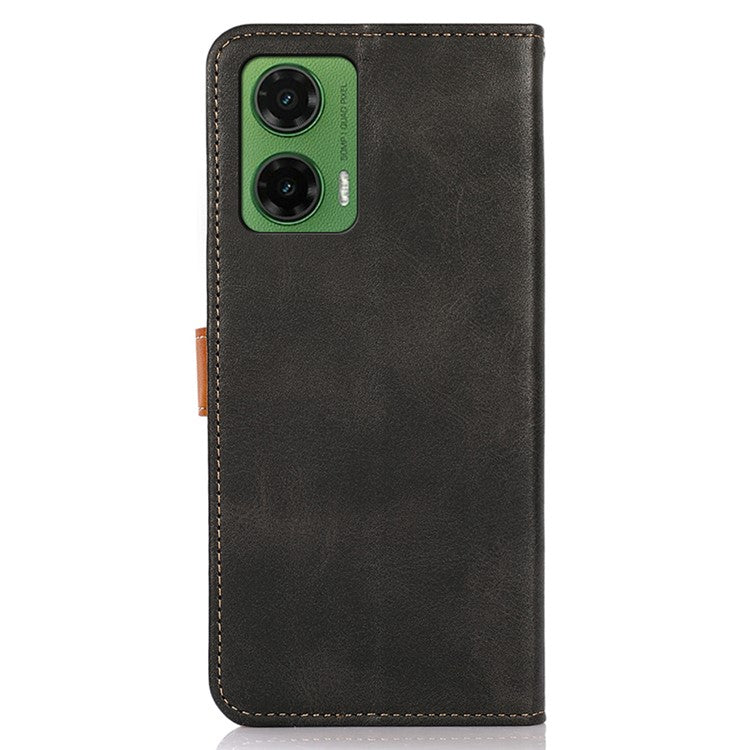 KHAZNEH For Motorola Moto G35 5G Wallet Phone Case Stand Leather Flip Cover - Black