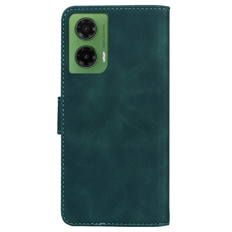 For Motorola Moto G35 5G Stand Case PU Leather Phone Cover Butterfly Printed - Green