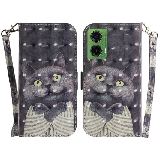For Motorola Moto G35 5G Case Pattern Printing Leather Wallet Phone Cover - Embracing Cat