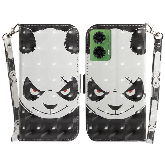 For Motorola Moto G35 5G Case Pattern Printing Leather Wallet Phone Cover - Angry Panda