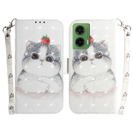 For Motorola Moto G35 5G Case Pattern Printing Leather Wallet Phone Cover - Cute Cat