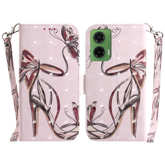 For Motorola Moto G35 5G Case Pattern Printing Leather Wallet Phone Cover - Butterfly High Heels