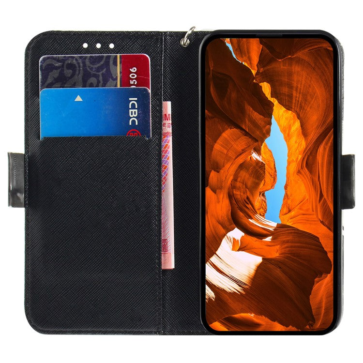 For Motorola Moto G35 5G Case Pattern Printing Leather Wallet Phone Cover - Peacock Wreath