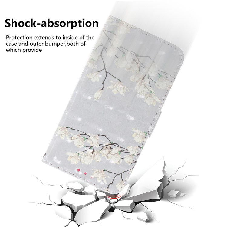 For Motorola Moto G35 5G Case Pattern Printing Leather Wallet Phone Cover - Magnolia