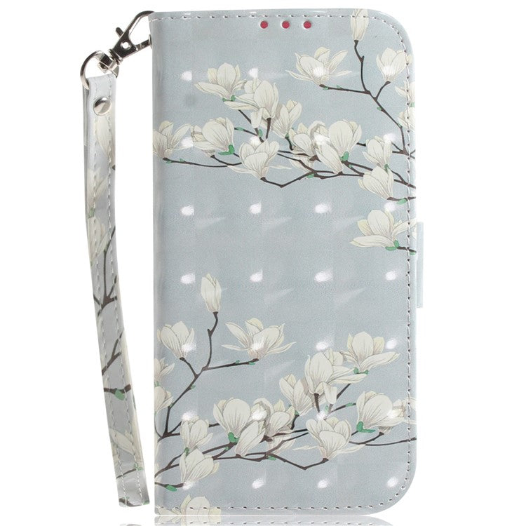 For Motorola Moto G35 5G Case Pattern Printing Leather Wallet Phone Cover - Magnolia