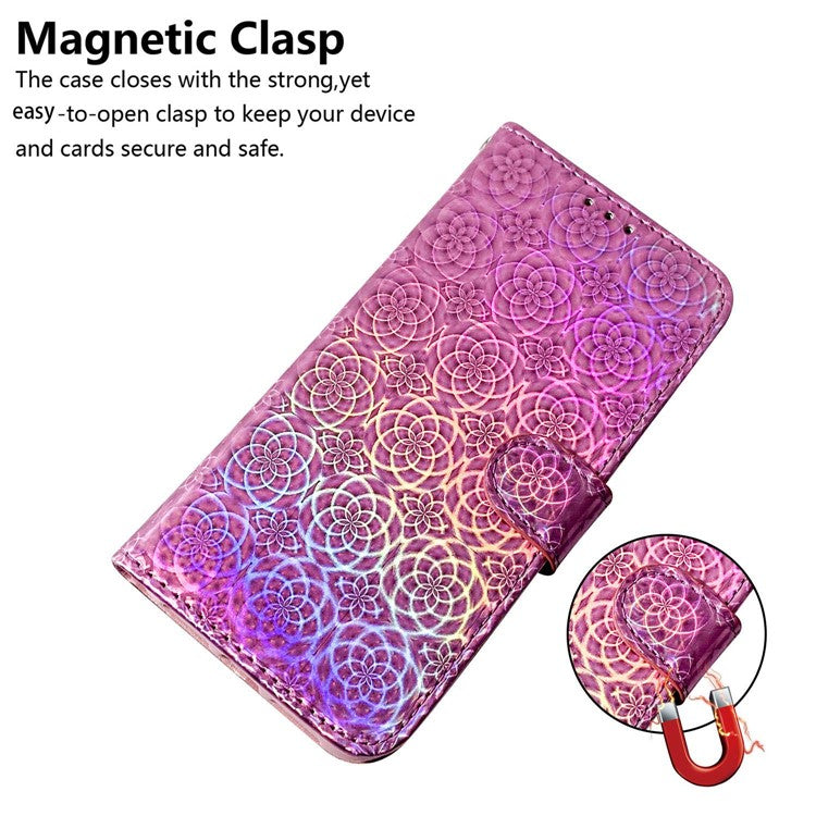 For Motorola Moto G35 5G Stand Case Dazzling Flower Leather Phone Cover - Pink