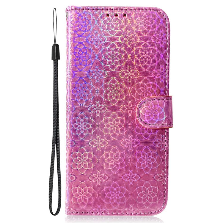 For Motorola Moto G35 5G Stand Case Dazzling Flower Leather Phone Cover - Pink