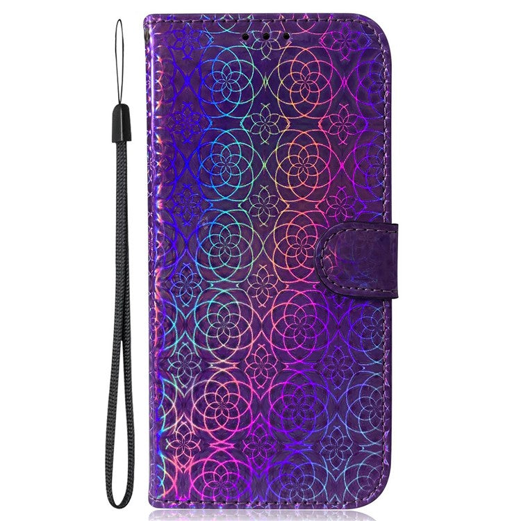 For Motorola Moto G35 5G Stand Case Dazzling Flower Leather Phone Cover - Purple